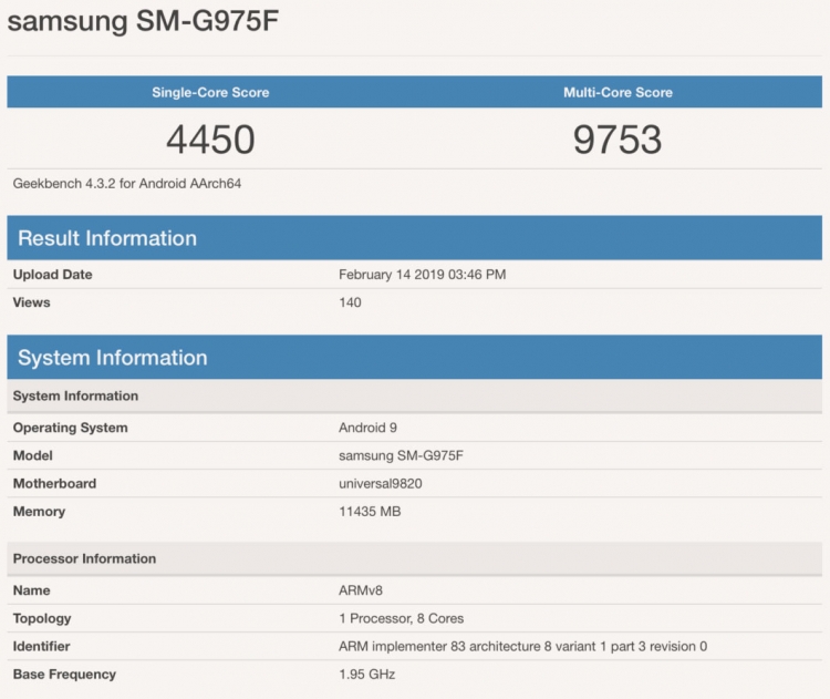 Galaxy S10+: оценки в Antutu и GeekBench, а также рендеры белой керамической версии"