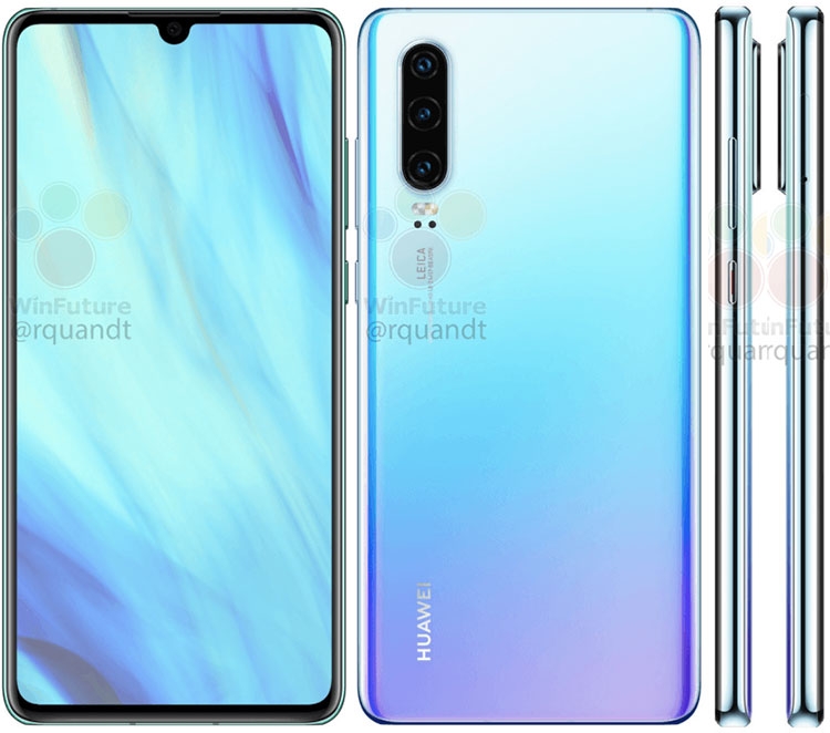 Утечка изображений и характеристик Huawei P30 и P30 Pro"