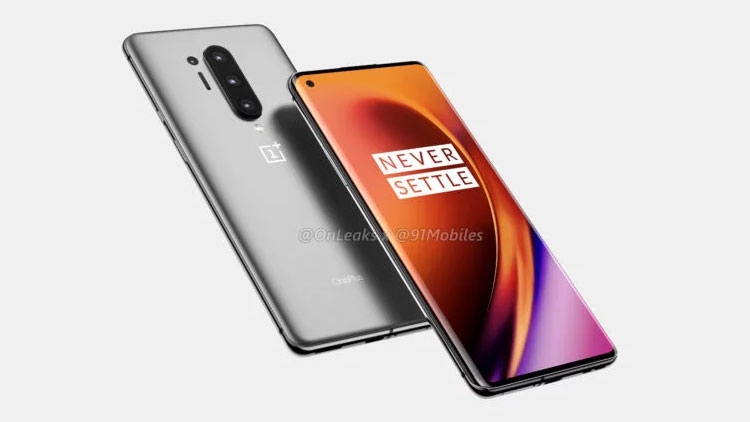 Рендеры OnePlus 8 Pro демонстрируют перфорированный экран и тыльную квадрокамеру"