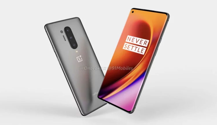 Рендеры OnePlus 8 Pro демонстрируют перфорированный экран и тыльную квадрокамеру"