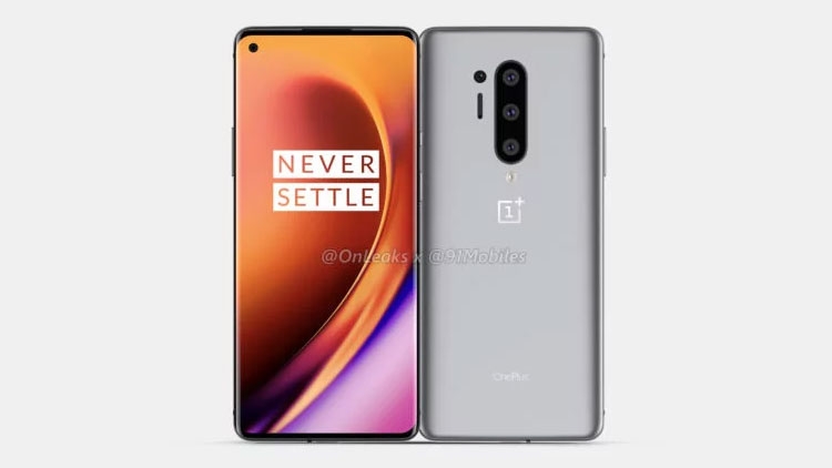 Рендеры OnePlus 8 Pro демонстрируют перфорированный экран и тыльную квадрокамеру"