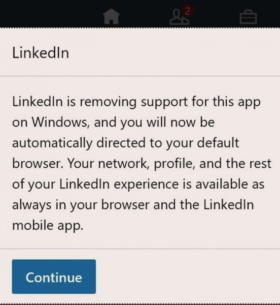Подход Microsoft: компания закроет своё приложение LinkedIn для Windows 10 в пользу iOS и Android"