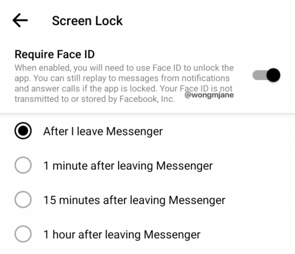 Facebook косвенно подтвердила биометрическую блокировку для Messenger"