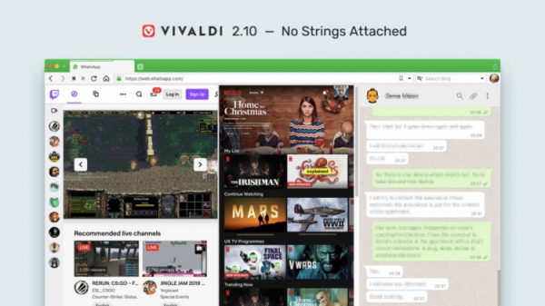 Релиз браузера Vivaldi 2.10: маскировка user-agent и меньше «партнёрок»"