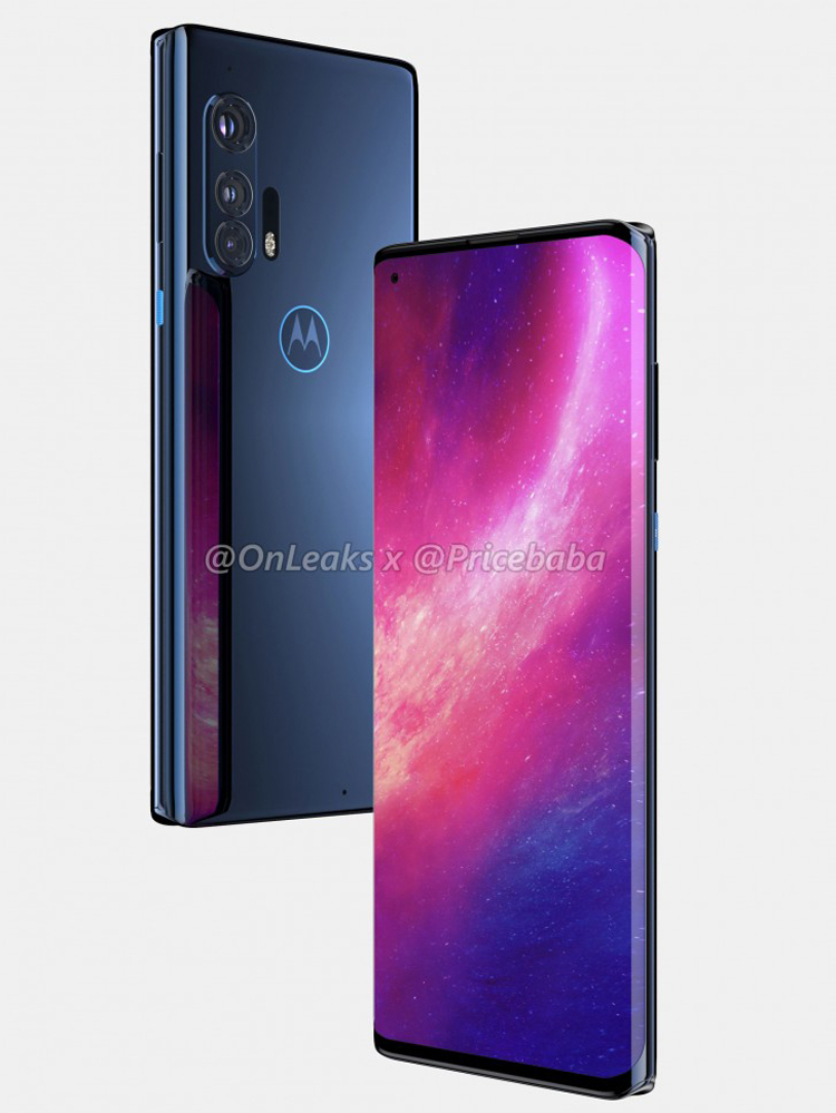 Motorola Edge+ на качественных рендерах: загнутый экран и мультикомпонентная камера"