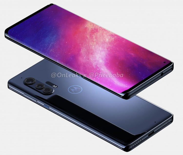Motorola Edge+ на качественных рендерах: загнутый экран и мультикомпонентная камера"