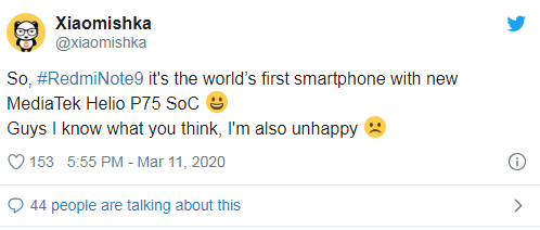 Xiaomi Redmi Note 9 получит новый процессор от MediaTek"