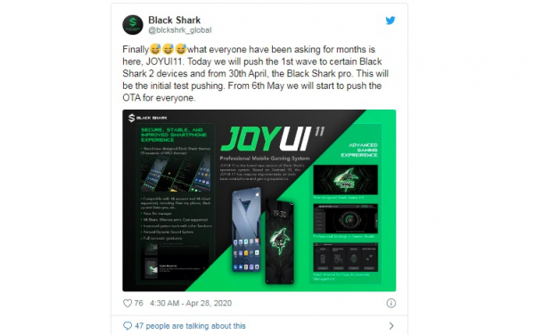 Смартфоны Xiaomi Black Shark получат крупное обновление в ближайшее время"